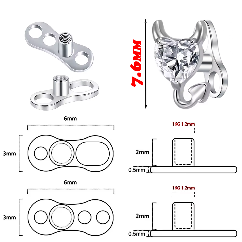 ต่างหูแบบฝังในรูปทรงกระดูกไหปล - Body Jewelry Implant Grade บทวิจารณ์และราคา