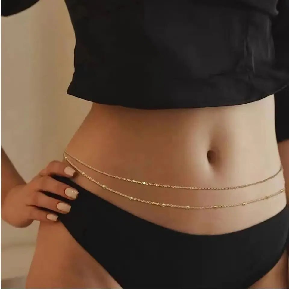 HipHop คู่ชั้น Belly Chains สํ - Body Jewelry Chain บทวิจารณ์และราคา