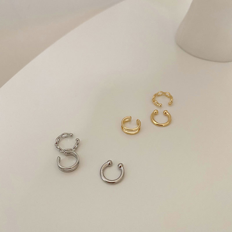 3PCS ทองเงินสีต่างหูแบบหนีบสำห - Body Jewelry Kit บทวิจารณ์และราคา