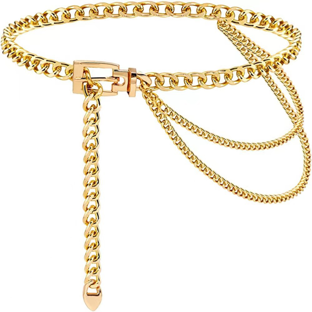 PUNK เอวโซ่เข็มขัดโลหะ Layered - Qualiti Body Jewelry บทวิจารณ์และราคา