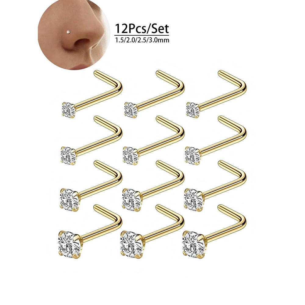 ชุดต่างหูเจาะจมูกแบบตัวแอล 12  - Body Jewelry Kit บทวิจารณ์และราคา